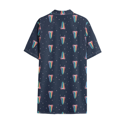 Gay Pride Tongue Pattern Print Cotton Hawaiian Shirt