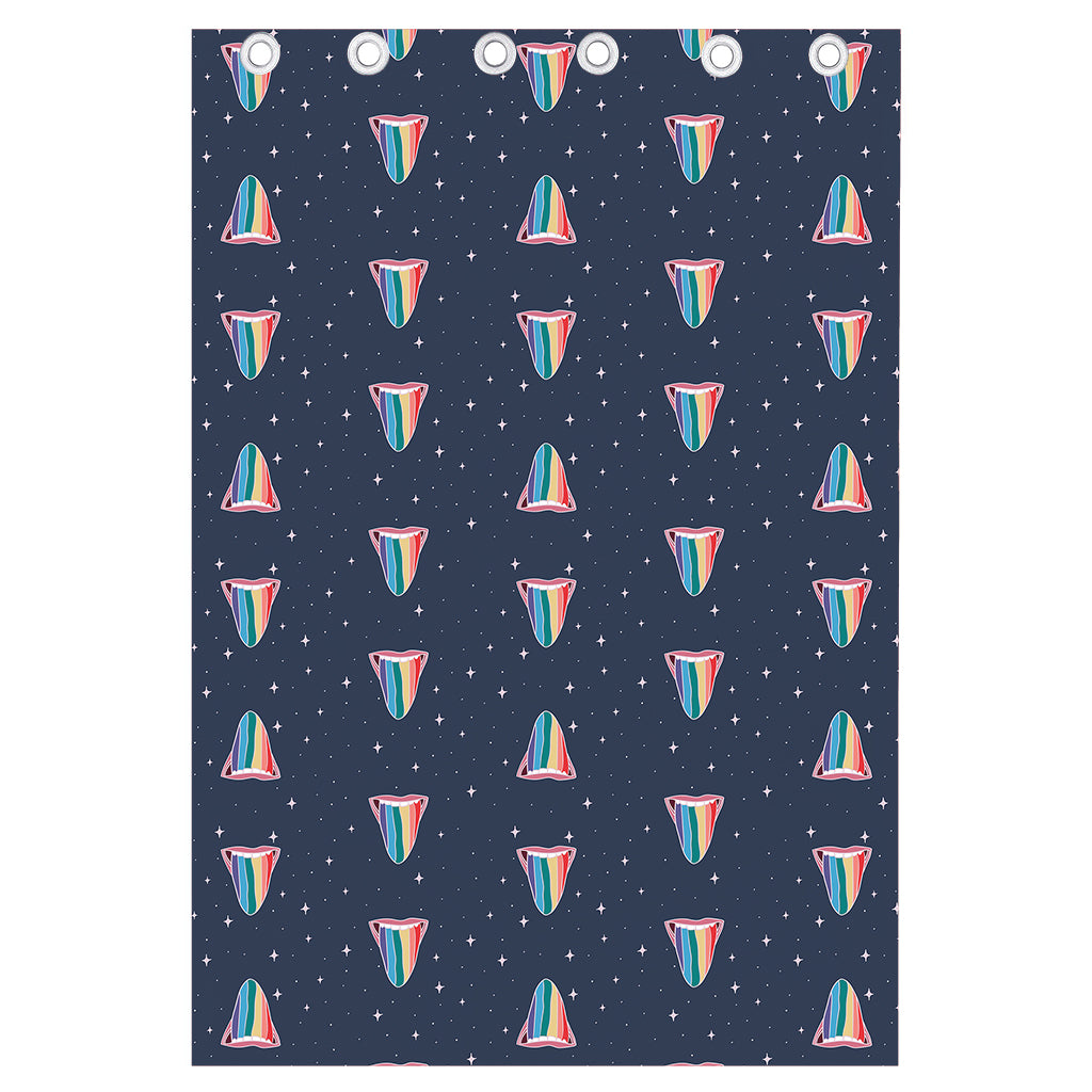 Gay Pride Tongue Pattern Print Curtain