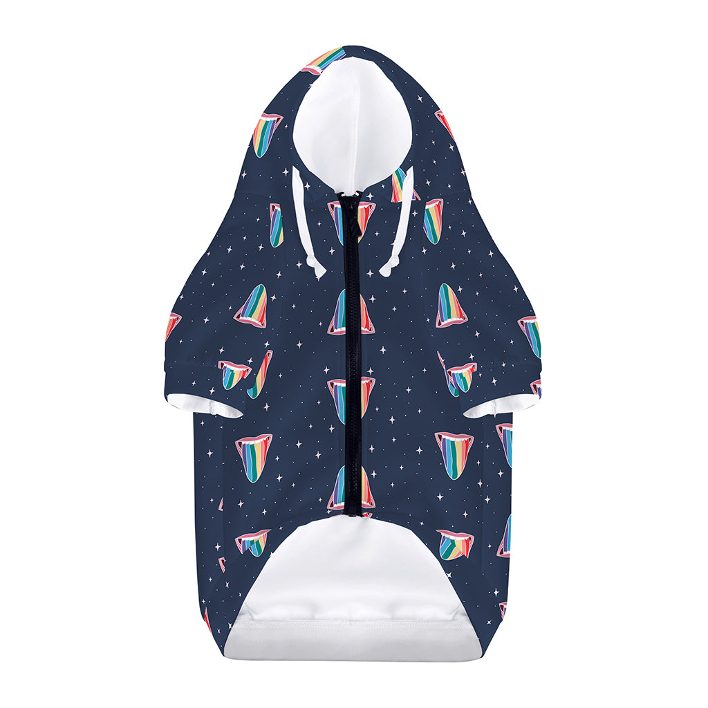Gay Pride Tongue Pattern Print Dog Zip Up Hoodie