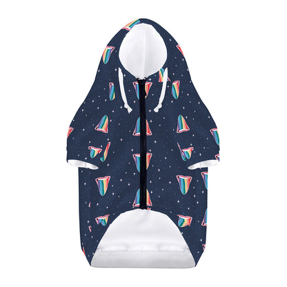 Gay Pride Tongue Pattern Print Dog Zip Up Hoodie