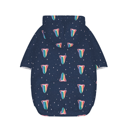 Gay Pride Tongue Pattern Print Dog Zip Up Hoodie