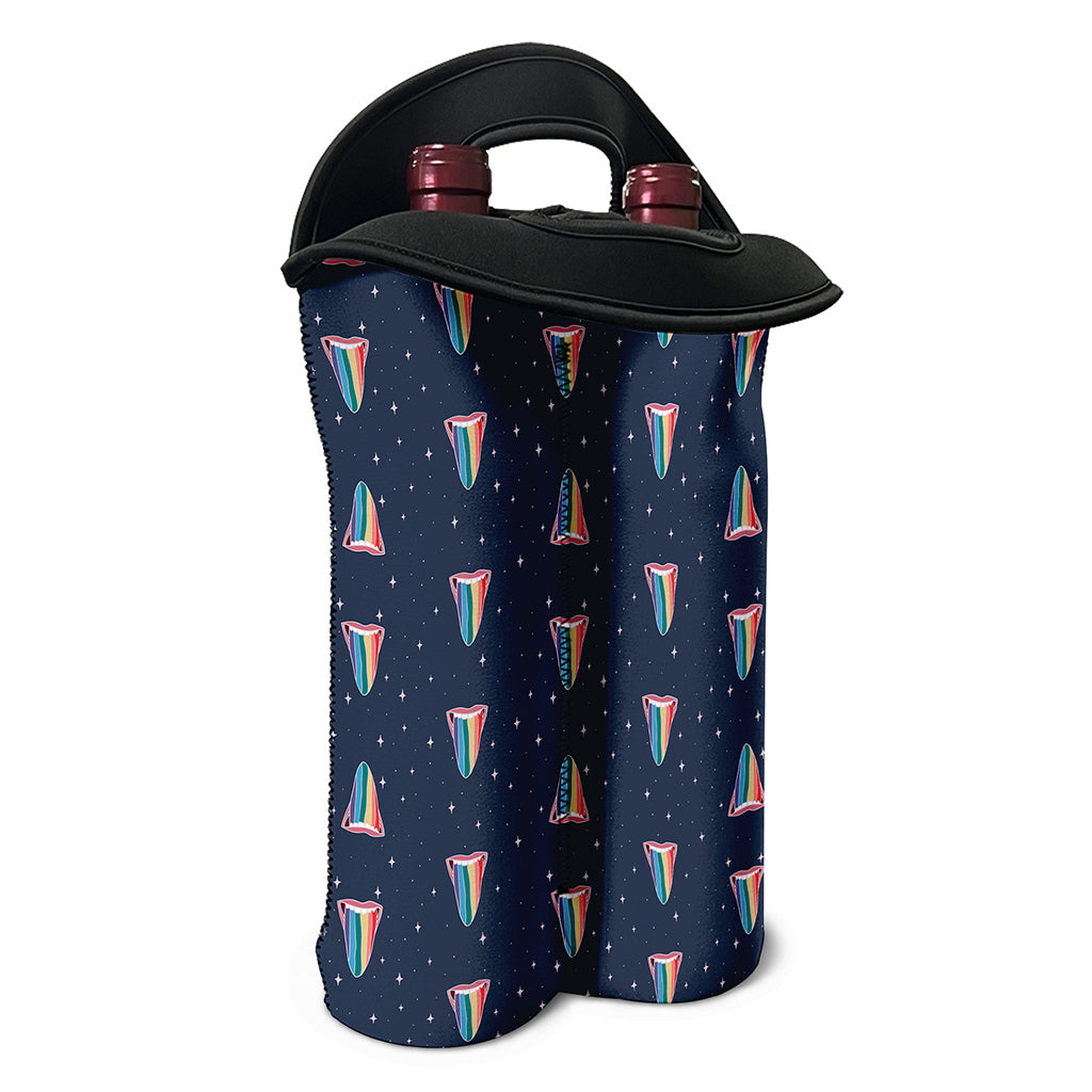 Gay Pride Tongue Pattern Print Double Neoprene Wine Tote
