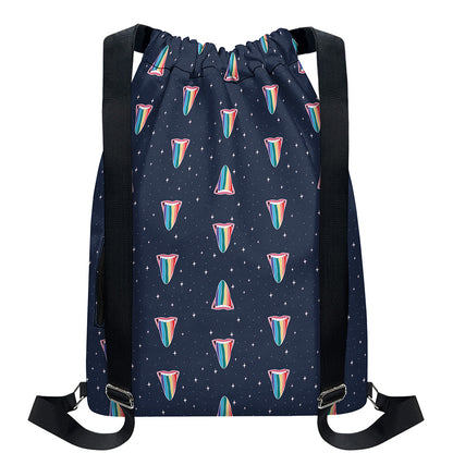 Gay Pride Tongue Pattern Print Drawstring Backpack