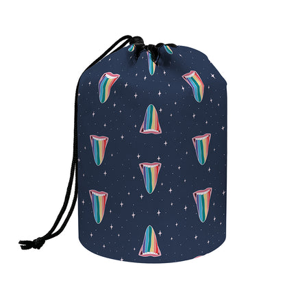 Gay Pride Tongue Pattern Print Drawstring Makeup Bag