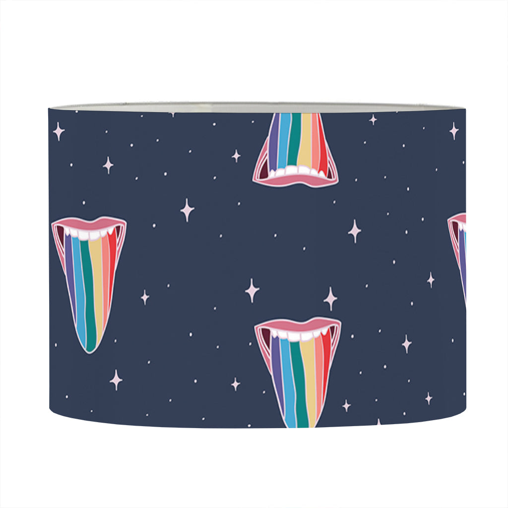 Gay Pride Tongue Pattern Print Drum Lamp Shade