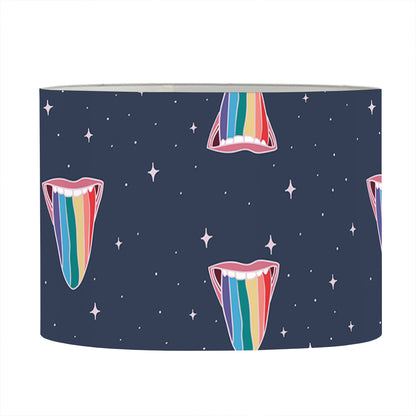 Gay Pride Tongue Pattern Print Drum Lamp Shade