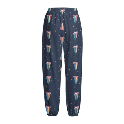 Gay Pride Tongue Pattern Print Fleece Lined Knit Pants