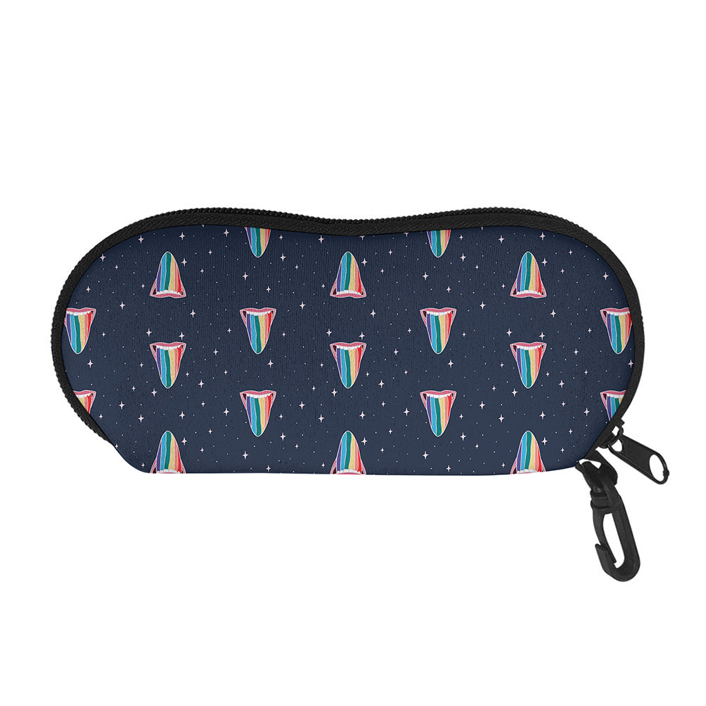 Gay Pride Tongue Pattern Print Glasses Case