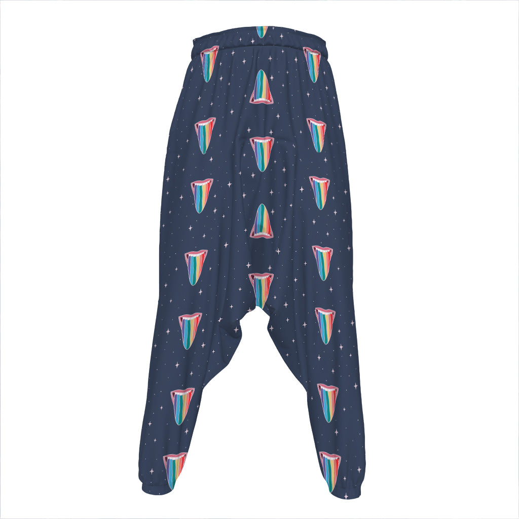 Gay Pride Tongue Pattern Print Hammer Pants