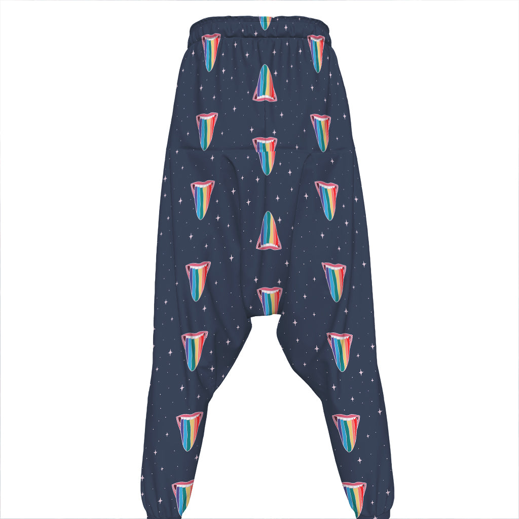 Gay Pride Tongue Pattern Print Hammer Pants