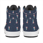 Gay Pride Tongue Pattern Print High Top Leather Sneakers