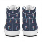 Gay Pride Tongue Pattern Print High Top Leather Sneakers