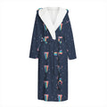 Gay Pride Tongue Pattern Print Hooded Bathrobe