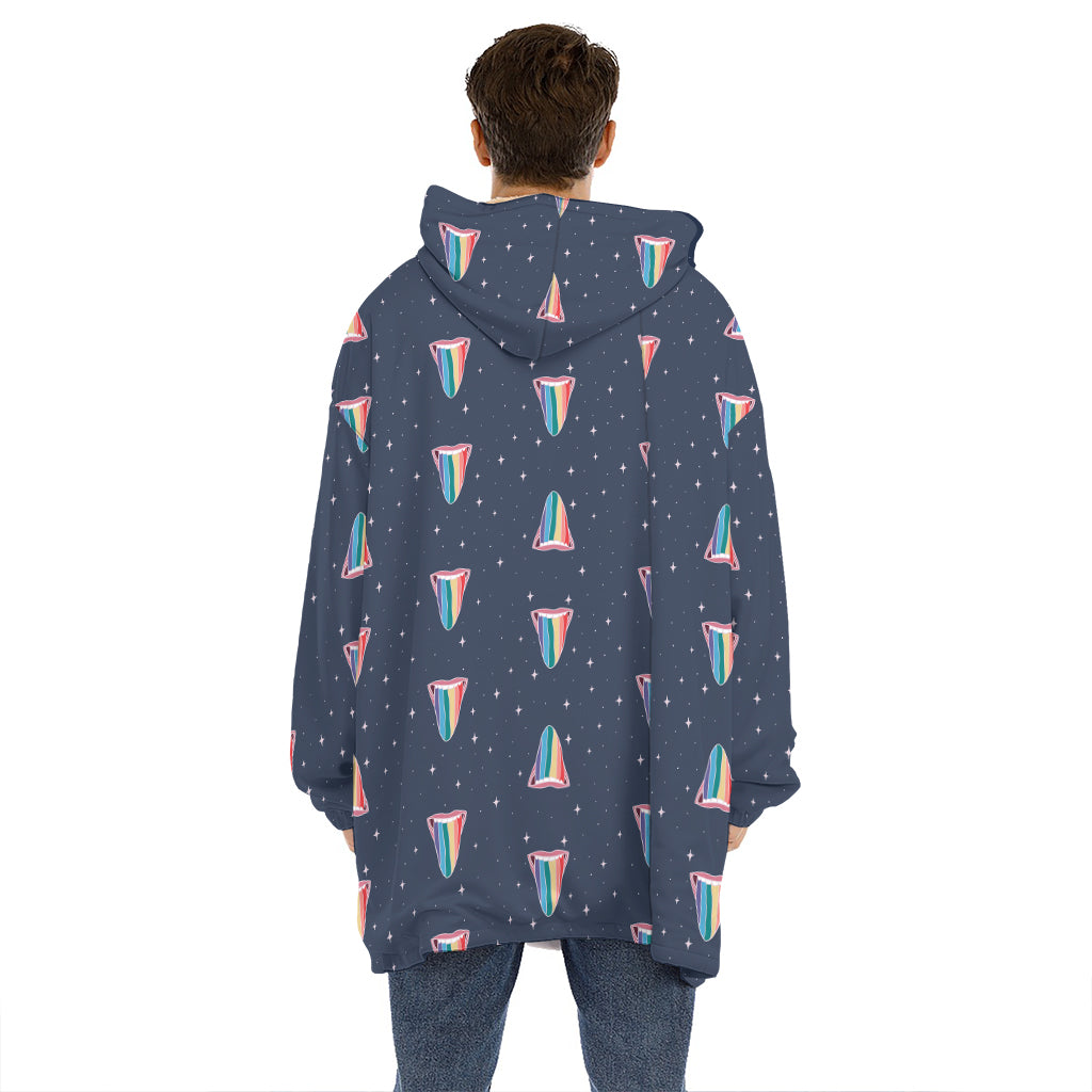 Gay Pride Tongue Pattern Print Hoodie Blanket