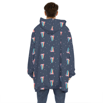 Gay Pride Tongue Pattern Print Hoodie Blanket