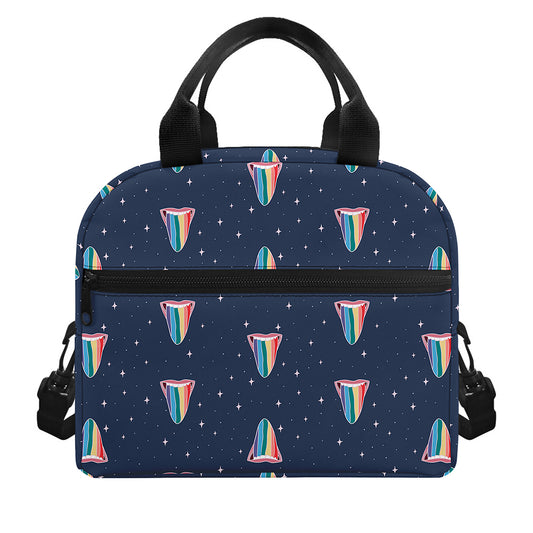 Gay Pride Tongue Pattern Print Insulated Lunch Bag