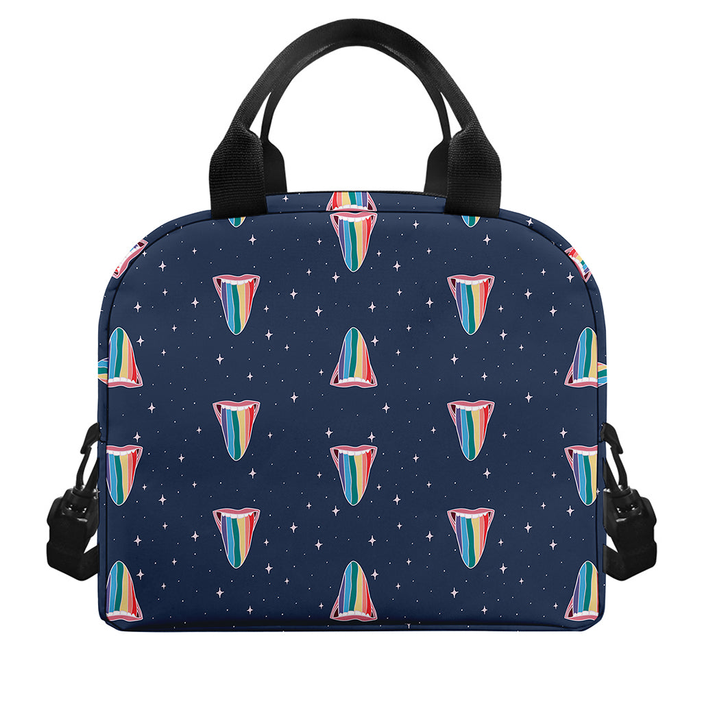 Gay Pride Tongue Pattern Print Insulated Lunch Bag