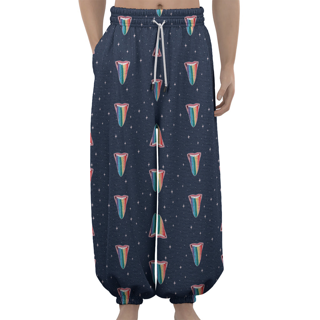 Gay Pride Tongue Pattern Print Lantern Pants