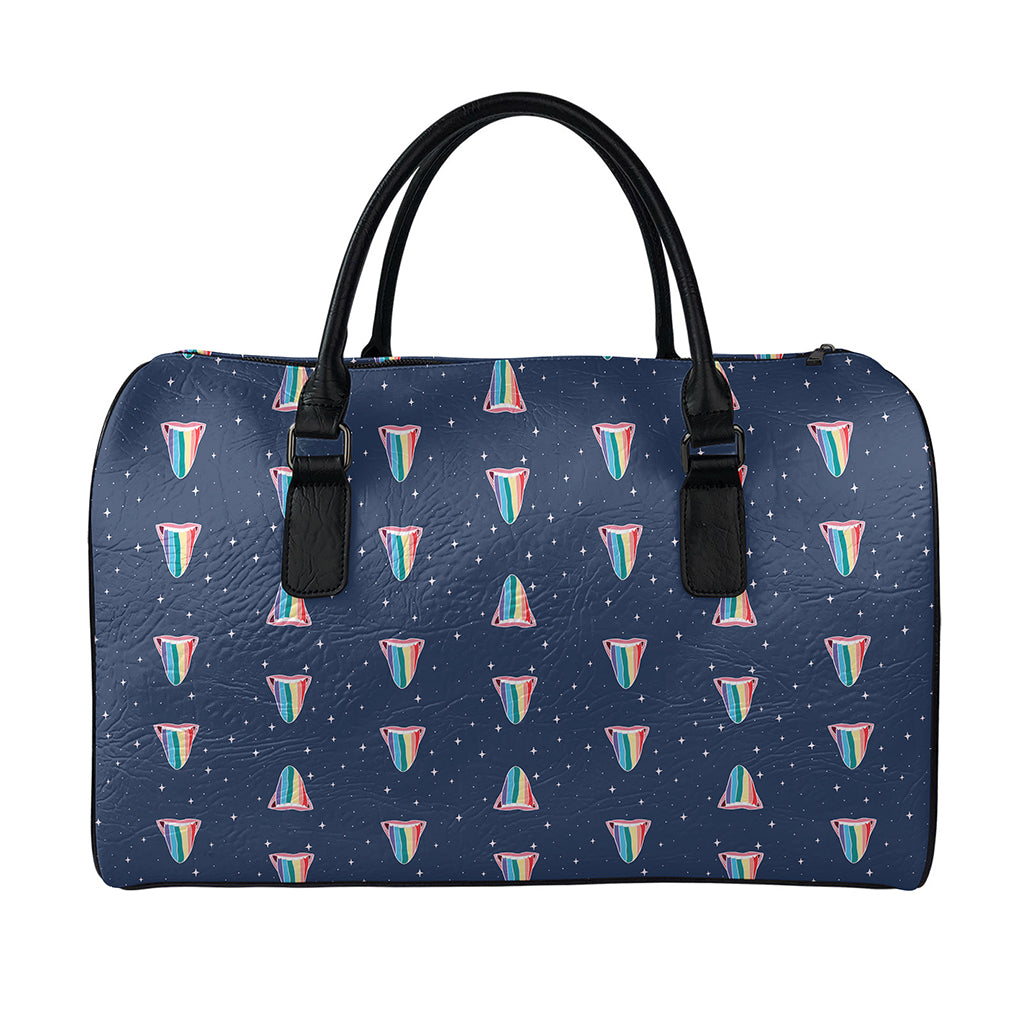 Gay Pride Tongue Pattern Print Leather Duffle Bag
