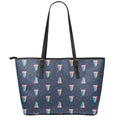 Gay Pride Tongue Pattern Print Leather Tote Bag With Zipper