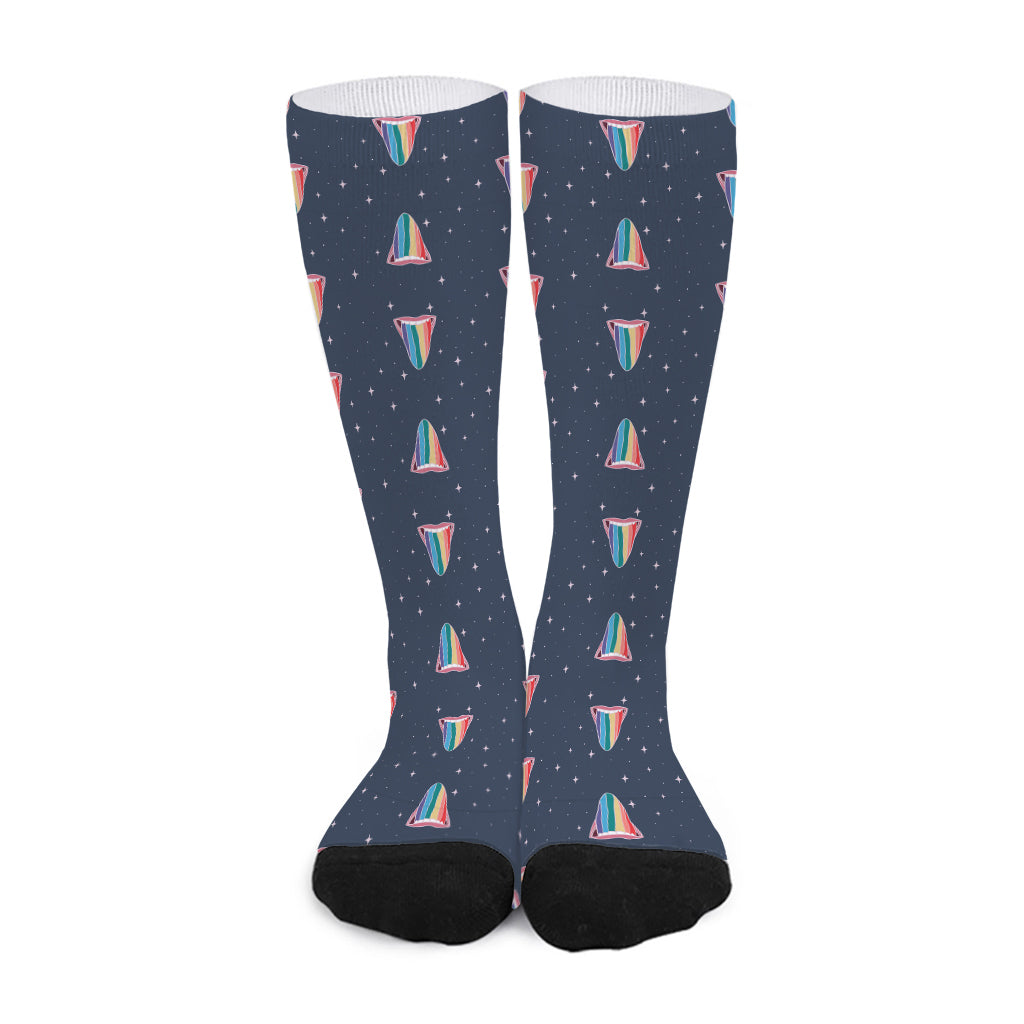 Gay Pride Tongue Pattern Print Long Socks