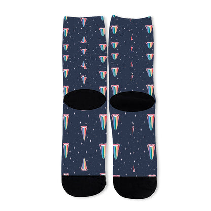 Gay Pride Tongue Pattern Print Long Socks