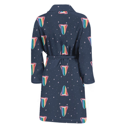 Gay Pride Tongue Pattern Print Men's Bathrobe
