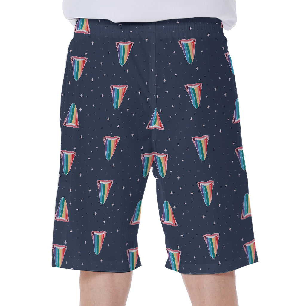 Gay Pride Tongue Pattern Print Men's Beach Shorts