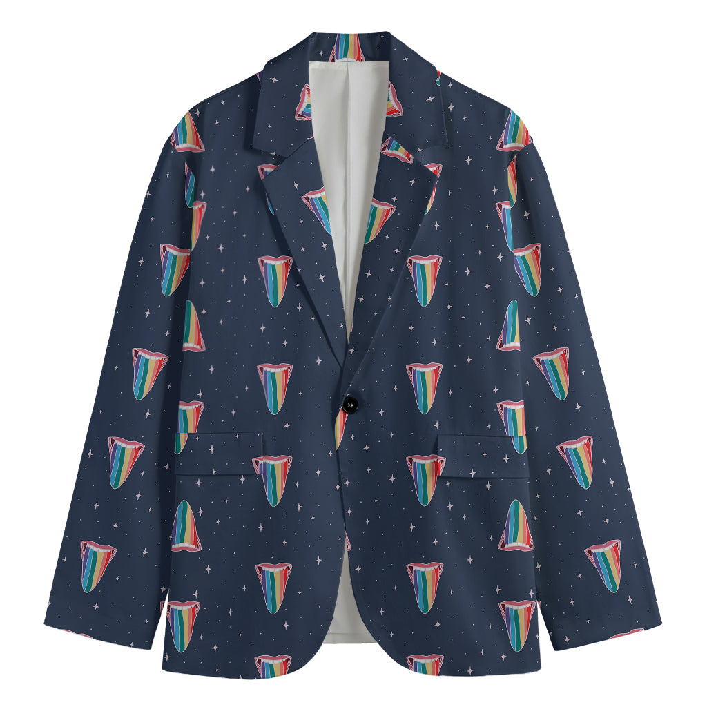 Gay Pride Tongue Pattern Print Men's Blazer