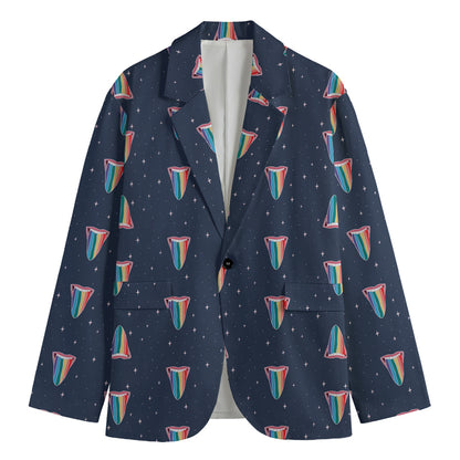 Gay Pride Tongue Pattern Print Men's Blazer