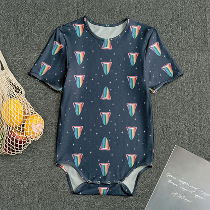 Gay Pride Tongue Pattern Print Men's Bodysuit