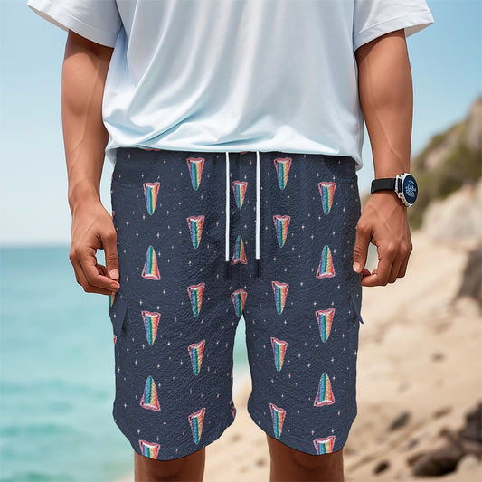 Gay Pride Tongue Pattern Print Men's Cargo Shorts