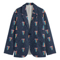 Gay Pride Tongue Pattern Print Men's Cotton Blazer
