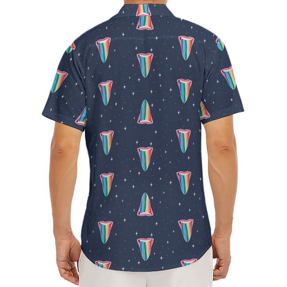 Gay Pride Tongue Pattern Print Men's Deep V-Neck Shirt