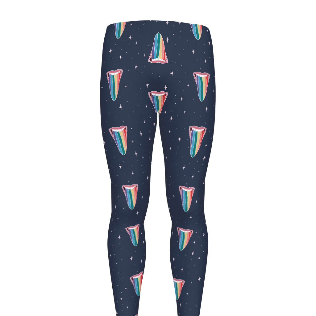 Gay Pride Tongue Pattern Print Men's leggings