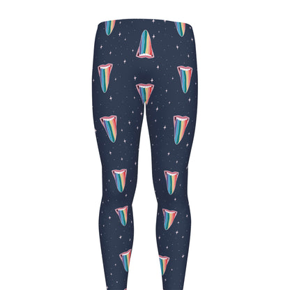 Gay Pride Tongue Pattern Print Men's leggings
