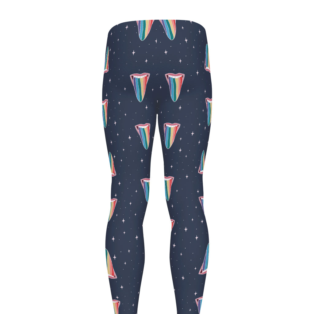 Gay Pride Tongue Pattern Print Men's leggings