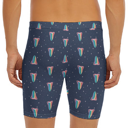 Gay Pride Tongue Pattern Print Men's Long Boxer Briefs