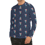 Gay Pride Tongue Pattern Print Men's Long Sleeve Rash Guard