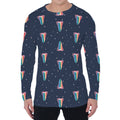 Gay Pride Tongue Pattern Print Men's Long Sleeve T-Shirt