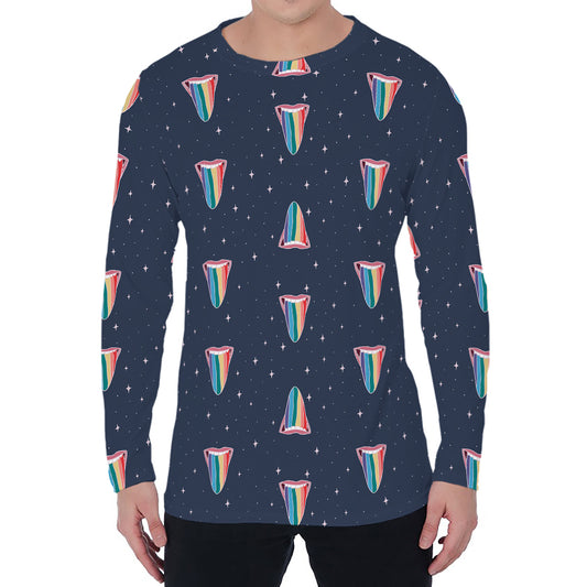 Gay Pride Tongue Pattern Print Men's Long Sleeve T-Shirt