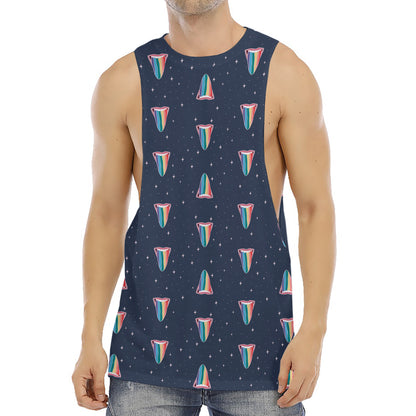 Gay Pride Tongue Pattern Print Men's Muscle Tank Top