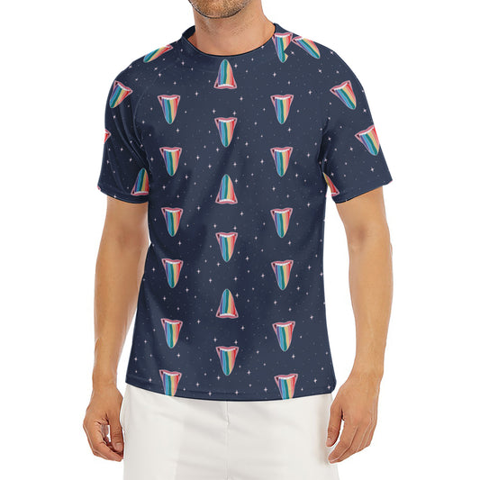 Gay Pride Tongue Pattern Print Men's Short Sleeve Rash Guard
