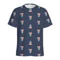 Gay Pride Tongue Pattern Print Men's Athletic T-Shirt