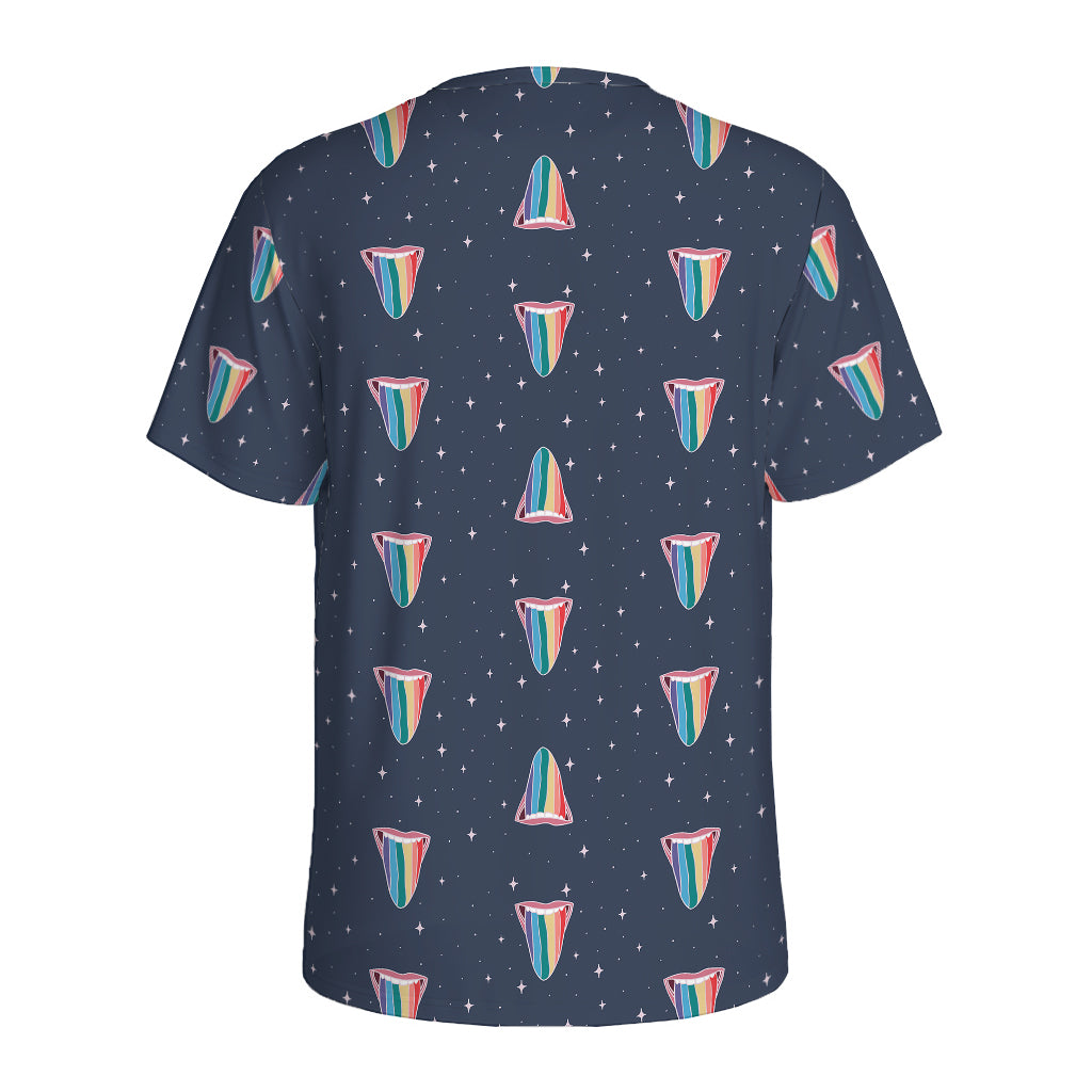 Gay Pride Tongue Pattern Print Men's Sports T-Shirt