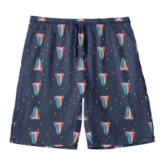 Gay Pride Tongue Pattern Print Men's Swim Trunks