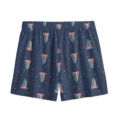 Gay Pride Tongue Pattern Print Mesh Shorts