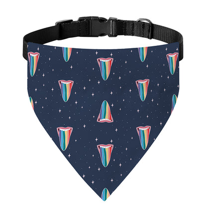 Gay Pride Tongue Pattern Print Over The Collar Dog Bandana