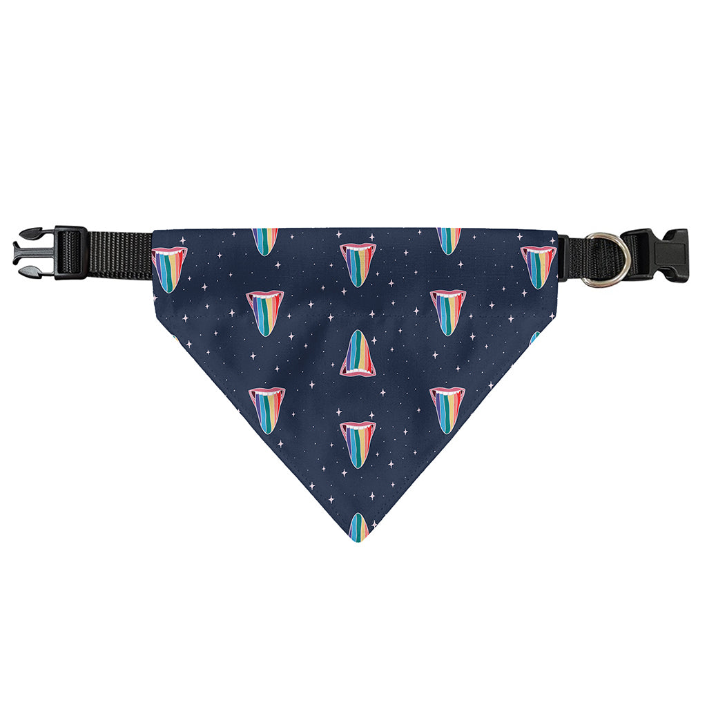 Gay Pride Tongue Pattern Print Over The Collar Dog Bandana