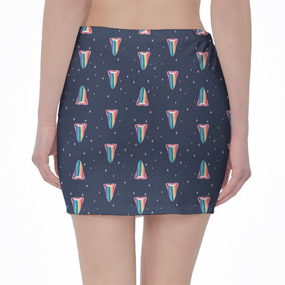 Gay Pride Tongue Pattern Print Pencil Mini Skirt